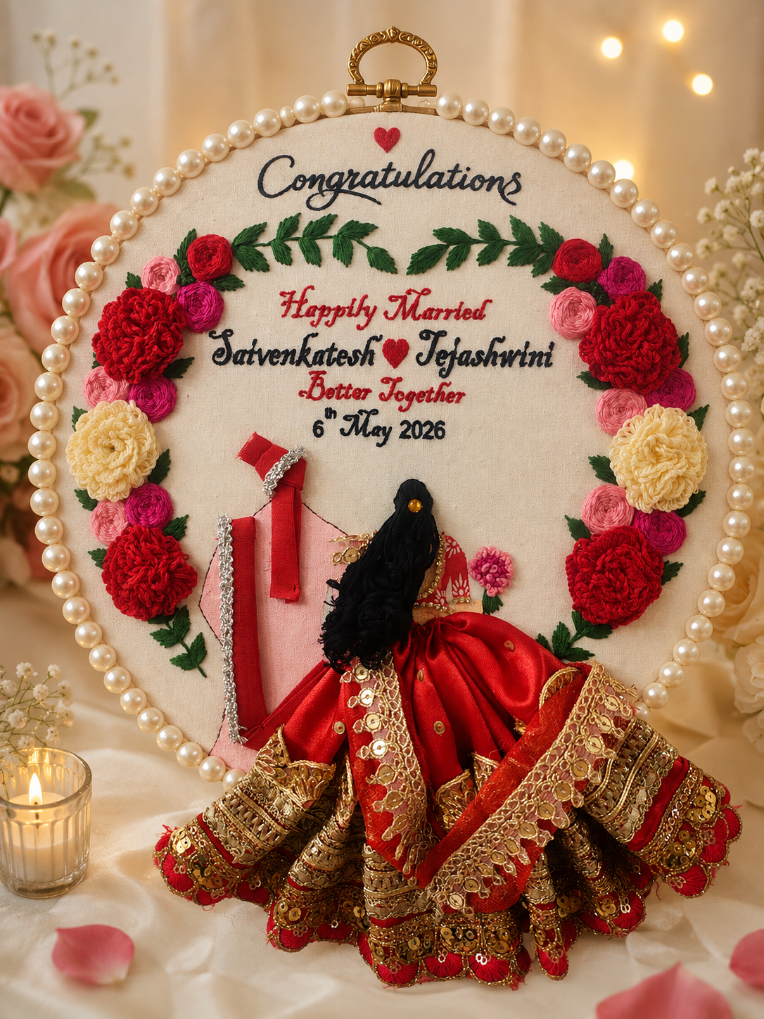 INFINITY CREATIONS Personalized 3D Anniversary Hoop | Custom Couple Names & Congratulations Gift