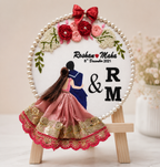 INFINITY CREATIONS Personalized 3D Engagement Hoop | Custom Couple Silhouette Gold Lace Gift