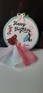 INFINITY CREATIONS Personalized Birthday Embroidery Hoop | Custom Initial & Name Gift