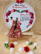 INFINITY CREATIONS Personalized Bengali Wedding Embroidery Hoop | Custom Couple Names & Calendar Gift