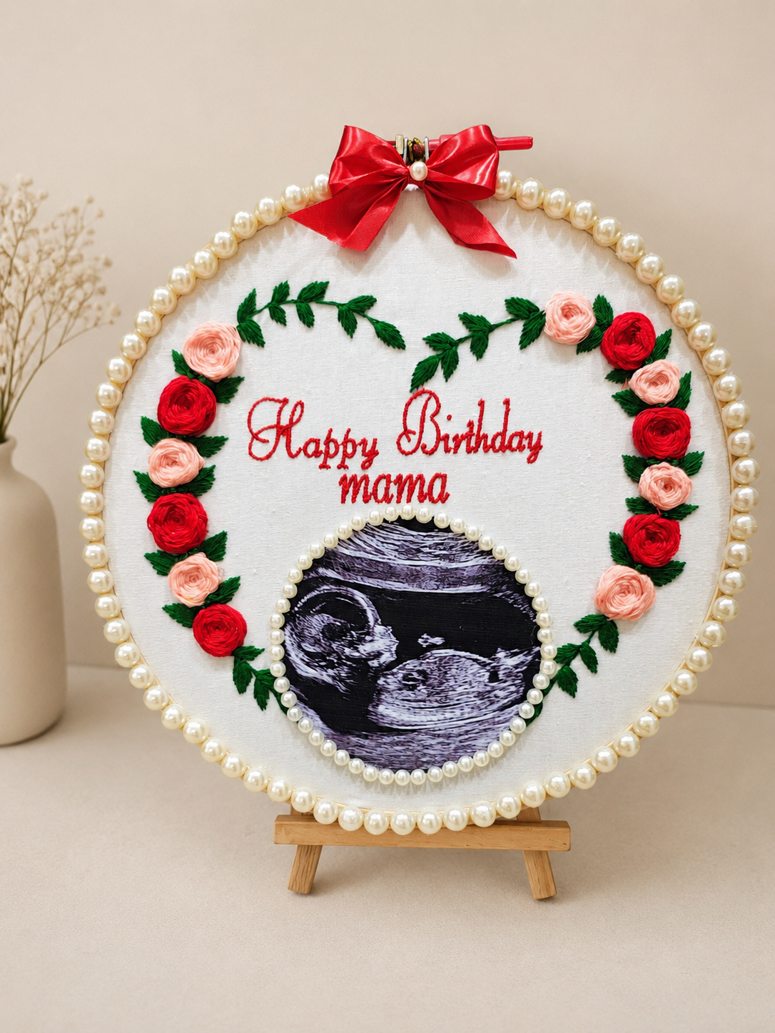 INFINITY CREATIONS Personalized 3D Baby Shower Sonogram Hoop | Custom Mom-to-Be Gift