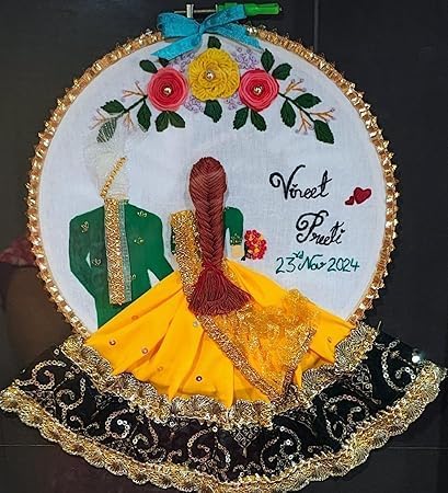 INFINITY CREATIONS Personalized Wedding Embroidery Hoop | Custom Couple Names & Date Gift