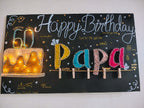 INFINITY CREATIONS Personalized 'Papa' LED String Art with Date | Custom Photo Wall Décor Gift