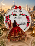 INFINITY CREATIONS Personalized 3D Islamic Wedding Heart Wreath Hoop | Custom Couple Names Gift