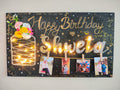 INFINITY CREATIONS Personalized 'Happy Birthday' LED String Art with Date | Custom Photo Wall Décor Gift