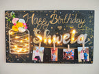 INFINITY CREATIONS Personalized 'Happy Birthday' LED String Art with Date | Custom Photo Wall Décor Gift