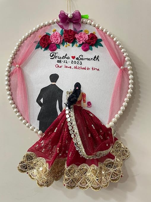 INFINITY CREATIONS Personalized LED Wedding Embroidery Hoop | Custom Couple Names Gift
