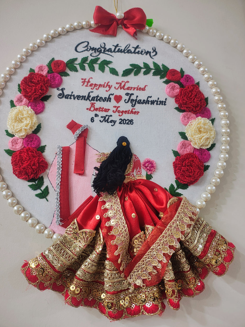 INFINITY CREATIONS Personalized 3D Anniversary Hoop | Custom Couple Names & Congratulations Gift