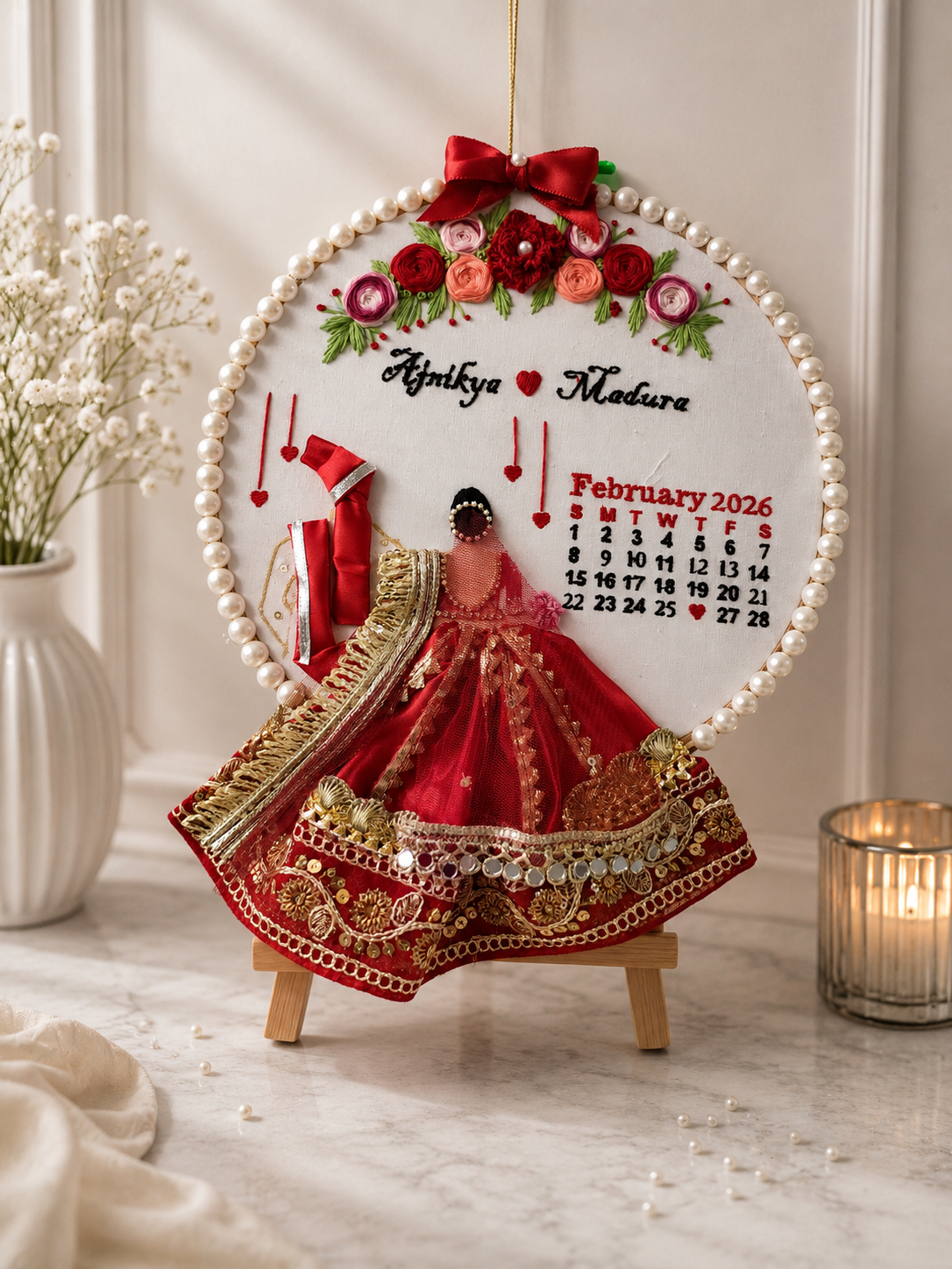 INFINITY CREATIONS Personalized 3D Indian Wedding Hoop | Custom Couple Names Gift