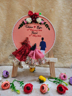 INFINITY CREATIONS Personalized 3D Family of Three Embroidery Hoop | Custom Names Gift