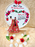 INFINITY CREATIONS Personalized 3D Bengali Wedding Heart Wreath Hoop | Custom Couple Names Gift