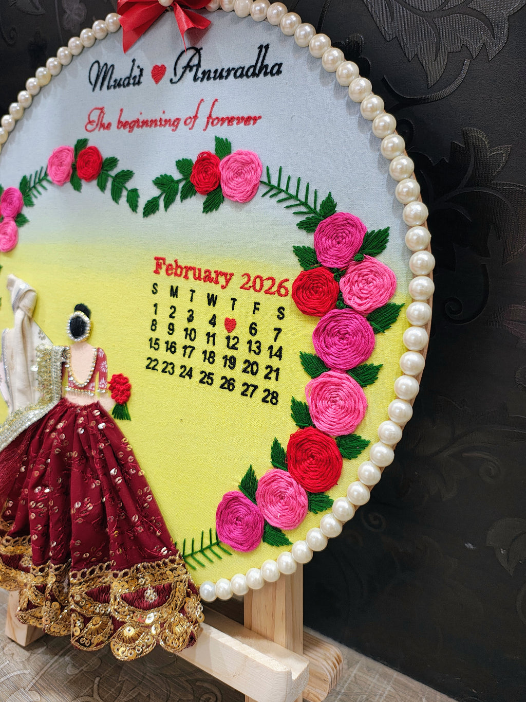 INFINITY CREATIONS Personalized 3D 2in1 colour Indian Wedding Hoop | Custom Couple Names Gift