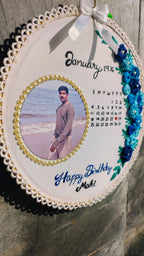 INFINITY CREATIONS Personalized 3D Birthday Calendar Embroidery Hoop | Custom Name & Date Gift