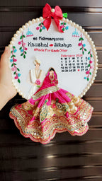 INFINITY CREATIONS Personalized 3D Wedding Calendar Hoop | Custom Couple Names, Date & Tassel Gift
