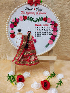 INFINITY CREATIONS Personalized 3D Bengali Wedding Heart Wreath Hoop | Custom Couple Names Gift