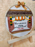 INFINITY CREATIONS Personalized 3D Griha Pravesh Embroidery Hoop | Custom House Warming Gift