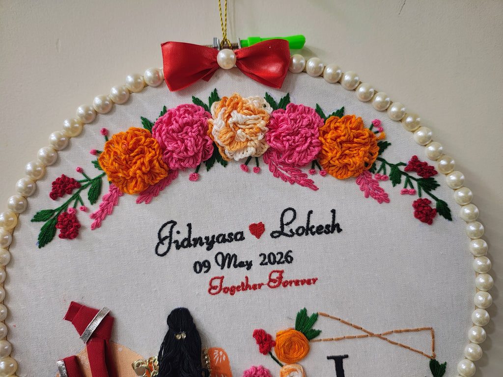 INFINITY CREATIONS Personalized 3D Indian Wedding Hoop | Custom Couple Names Gift