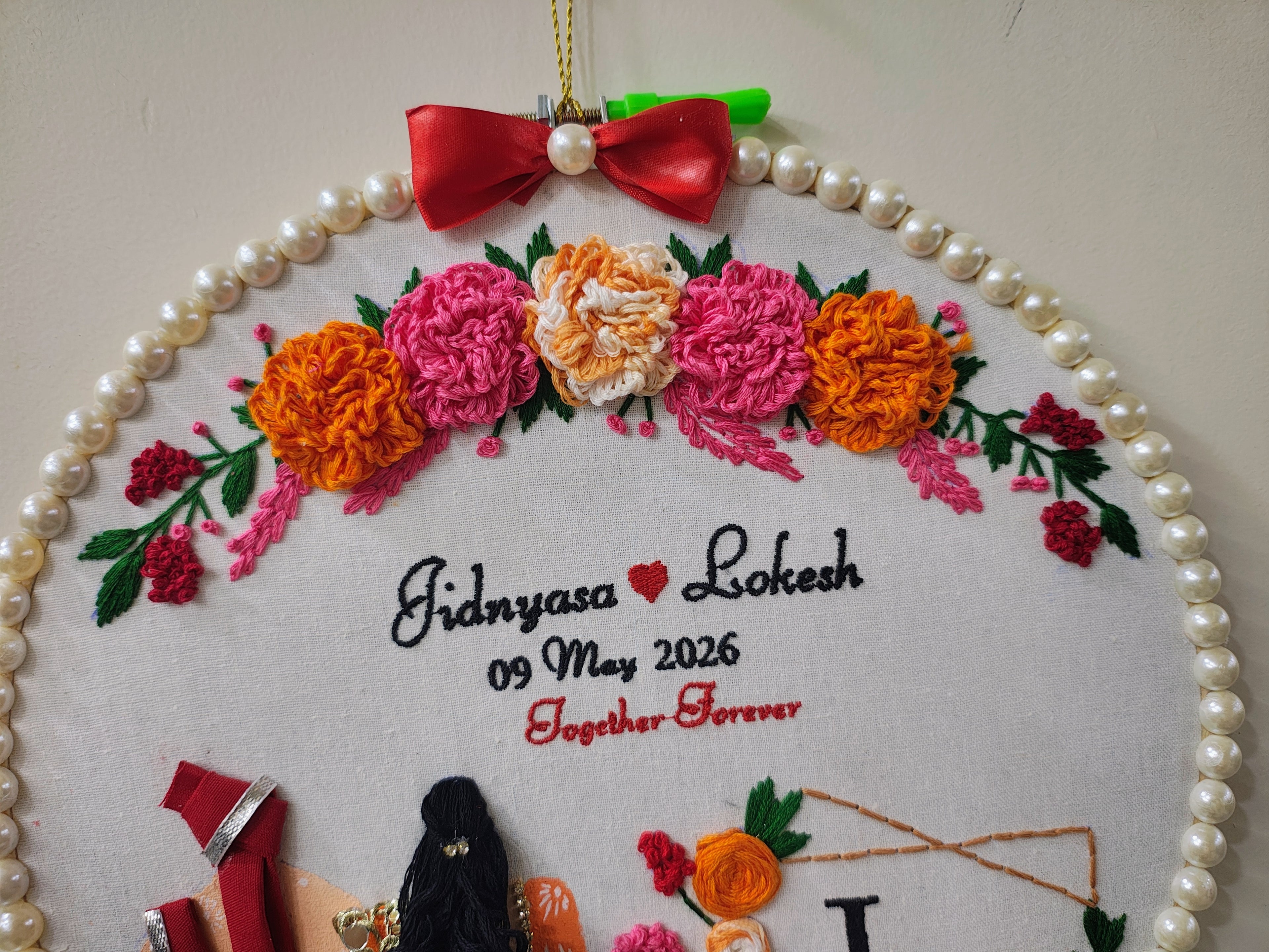 INFINITY CREATIONS Personalized 3D Indian Wedding Hoop | Custom Couple Names Gift