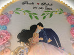 INFINITY CREATIONS Personalized 3D Engagement Hoop | Custom Couple Silhouette Gold Lace Gift