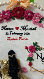 INFINITY CREATIONS Personalized 3D Wedding Embroidery Hoop | Custom Couple Names & Tassel Gift