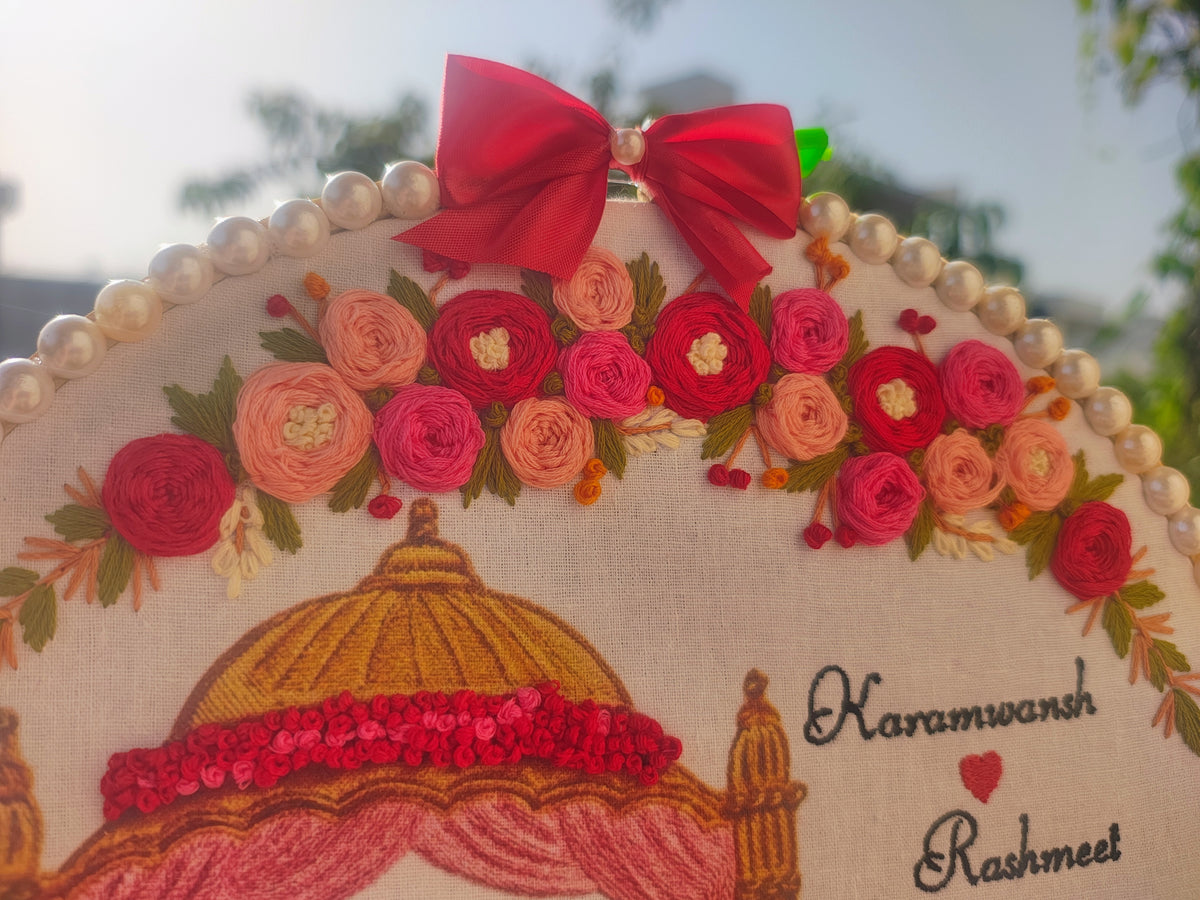 INFINITY CREATIONS Personalized 3D Punjabi Wedding Anand Karaj Hoop | Custom Couple Names Gift