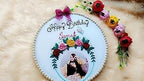 INFINITY CREATIONS Personalized Photo Birthday Embroidery Hoop | Custom Name Gift