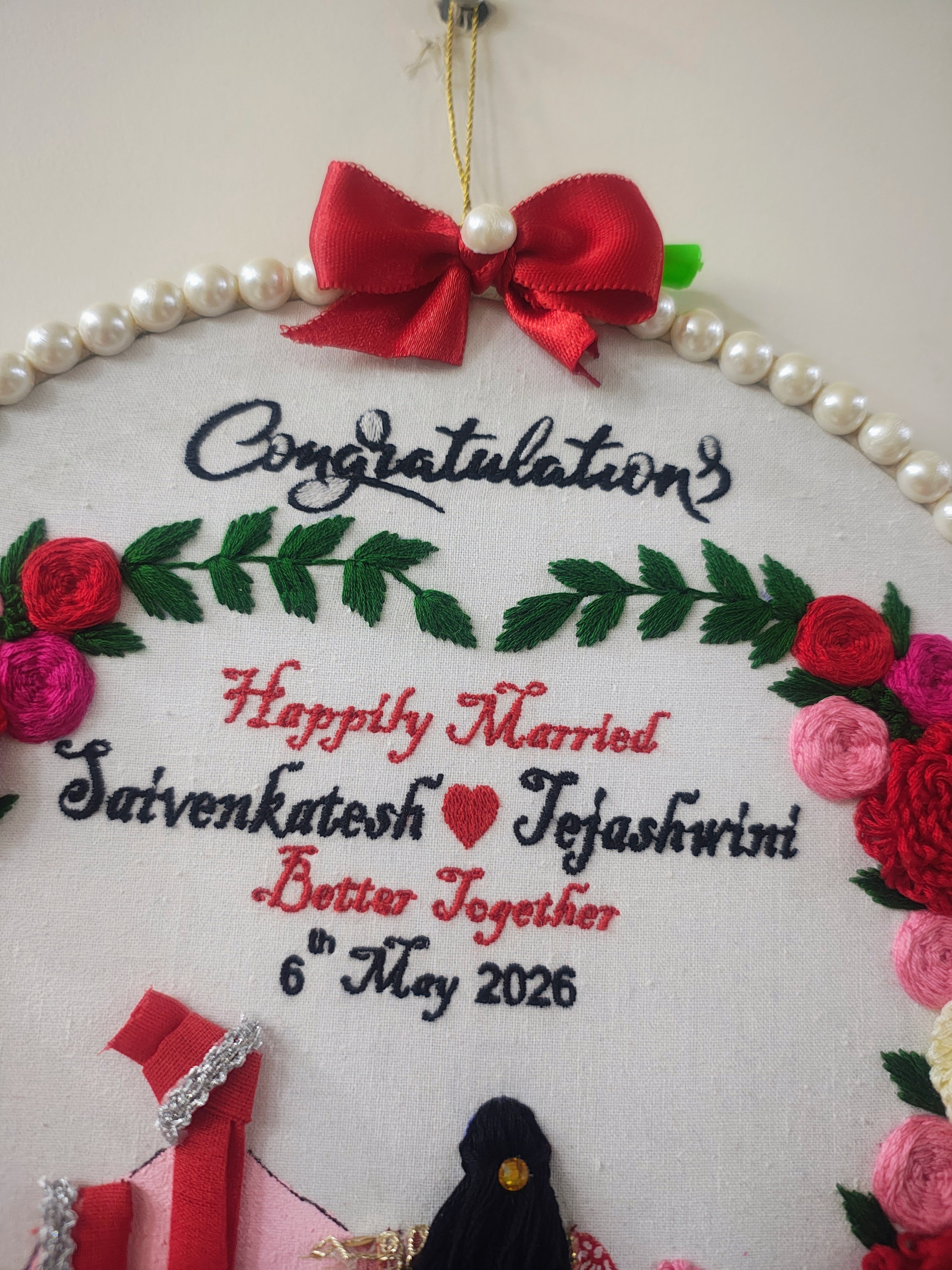 INFINITY CREATIONS Personalized 3D Anniversary Hoop | Custom Couple Names & Congratulations Gift