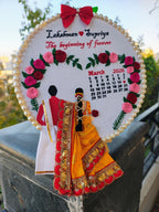 INFINITY CREATIONS Personalized 3D South Indian Wedding Embroidery Hoop | Custom Couple Names Gift