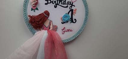 INFINITY CREATIONS Personalized Birthday Embroidery Hoop | Custom Initial & Name Gift