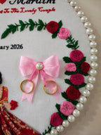 INFINITY CREATIONS Personalized 3D Engagement Embroidery Hoop | Custom Couple Names Gift