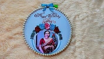 INFINITY CREATIONS Personalized Photo Birthday Embroidery Hoop | Custom Name Gift