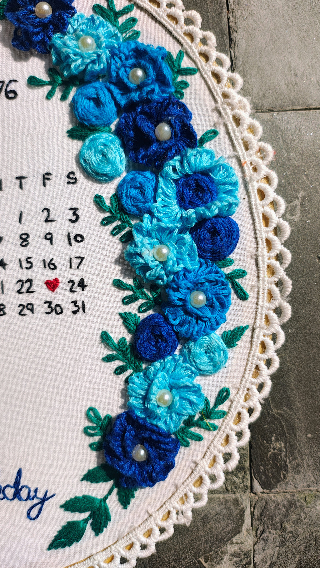 INFINITY CREATIONS Personalized 3D Birthday Calendar Embroidery Hoop | Custom Name & Date Gift