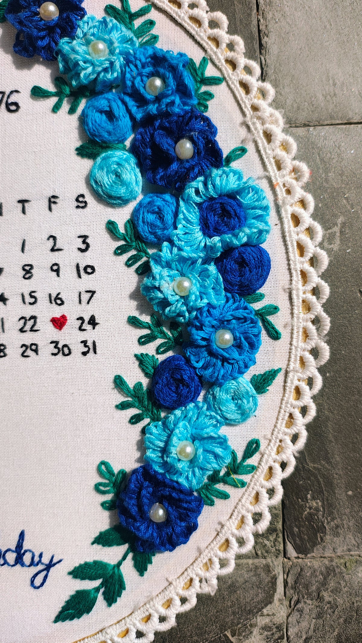 INFINITY CREATIONS Personalized 3D Birthday Calendar Embroidery Hoop | Custom Name & Date Gift