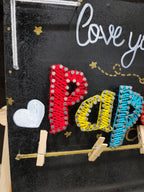 INFINITY CREATIONS Personalized 'Daddy' LED String Art with Date | Custom Photo Wall Décor Gift