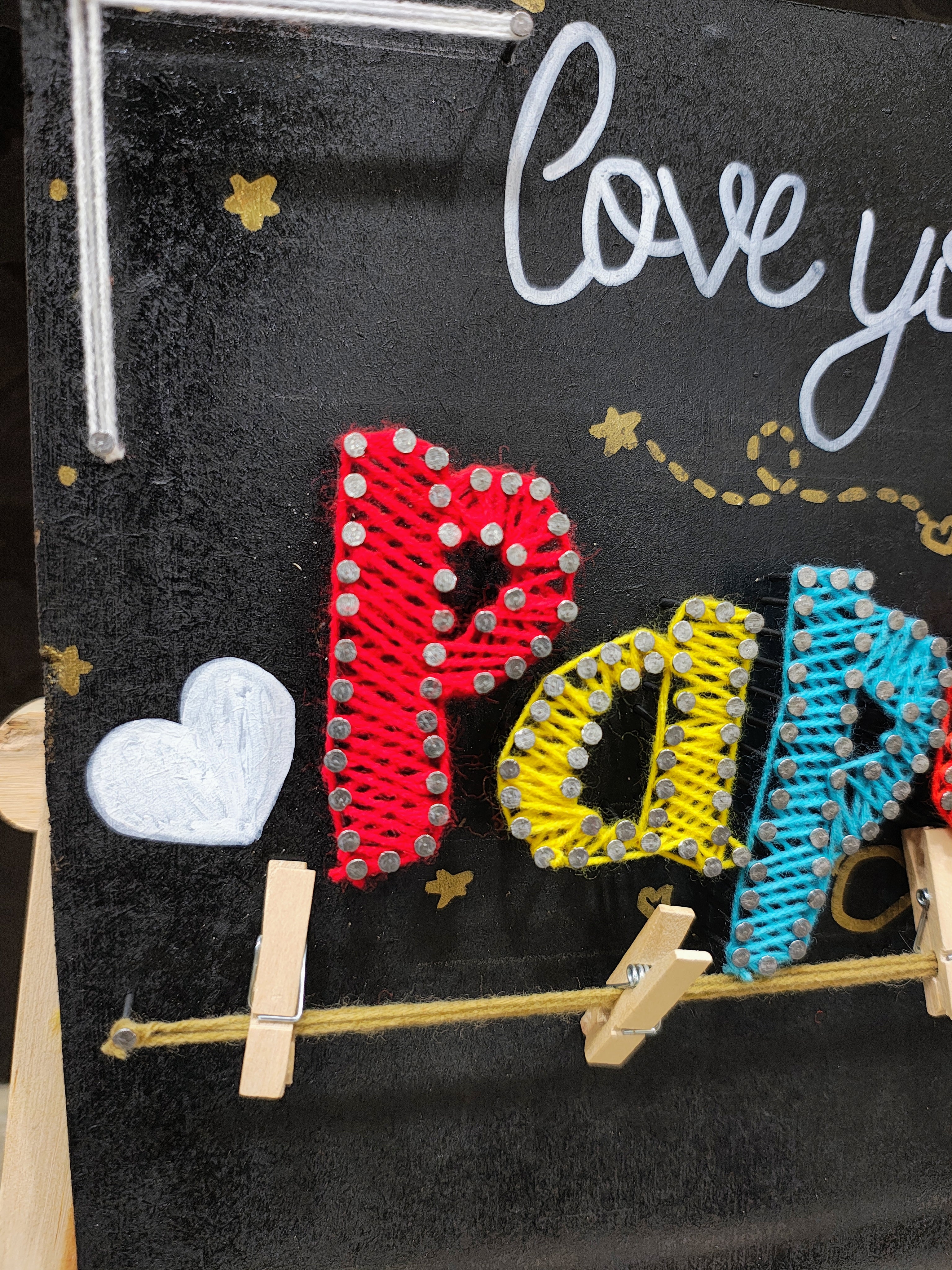 INFINITY CREATIONS Personalized 'Daddy' LED String Art with Date | Custom Photo Wall Décor Gift