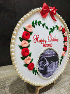 INFINITY CREATIONS Personalized 3D Baby Shower Sonogram Hoop | Custom Mom-to-Be Gift