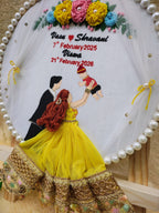 INFINITY CREATIONS Personalized 3D Family Embroidery Hoop | Custom Couple & Baby Names Gift