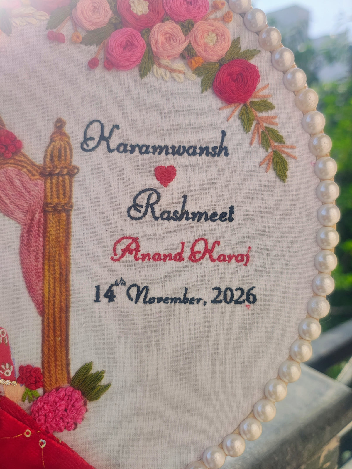 INFINITY CREATIONS Personalized 3D Punjabi Wedding Anand Karaj Hoop | Custom Couple Names Gift