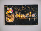 INFINITY CREATIONS Personalized 'Happy Birthday' LED String Art with Date | Custom Photo Wall Décor Gift