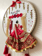 INFINITY CREATIONS Personalized 3D Punjabi Bridal Veena Curtain Hoop | Custom Couple Names Gift