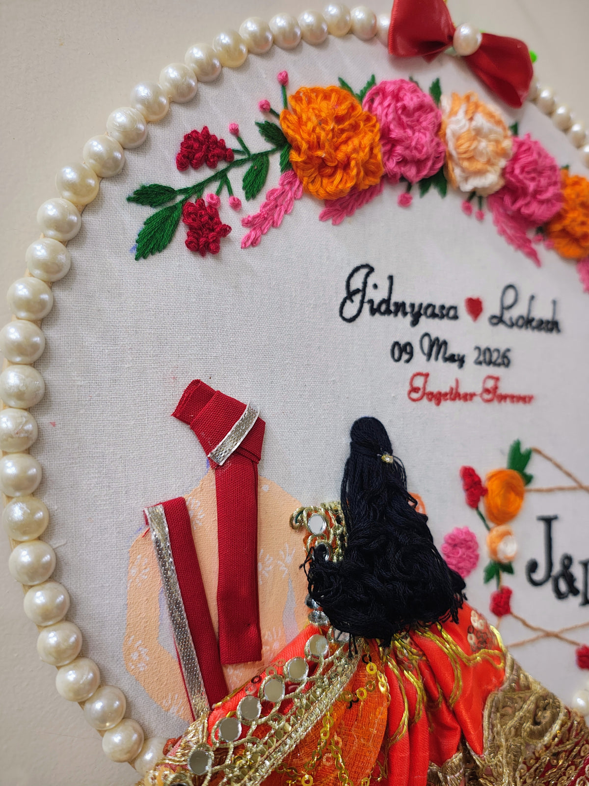 INFINITY CREATIONS Personalized 3D Indian Wedding Hoop | Custom Couple Names Gift
