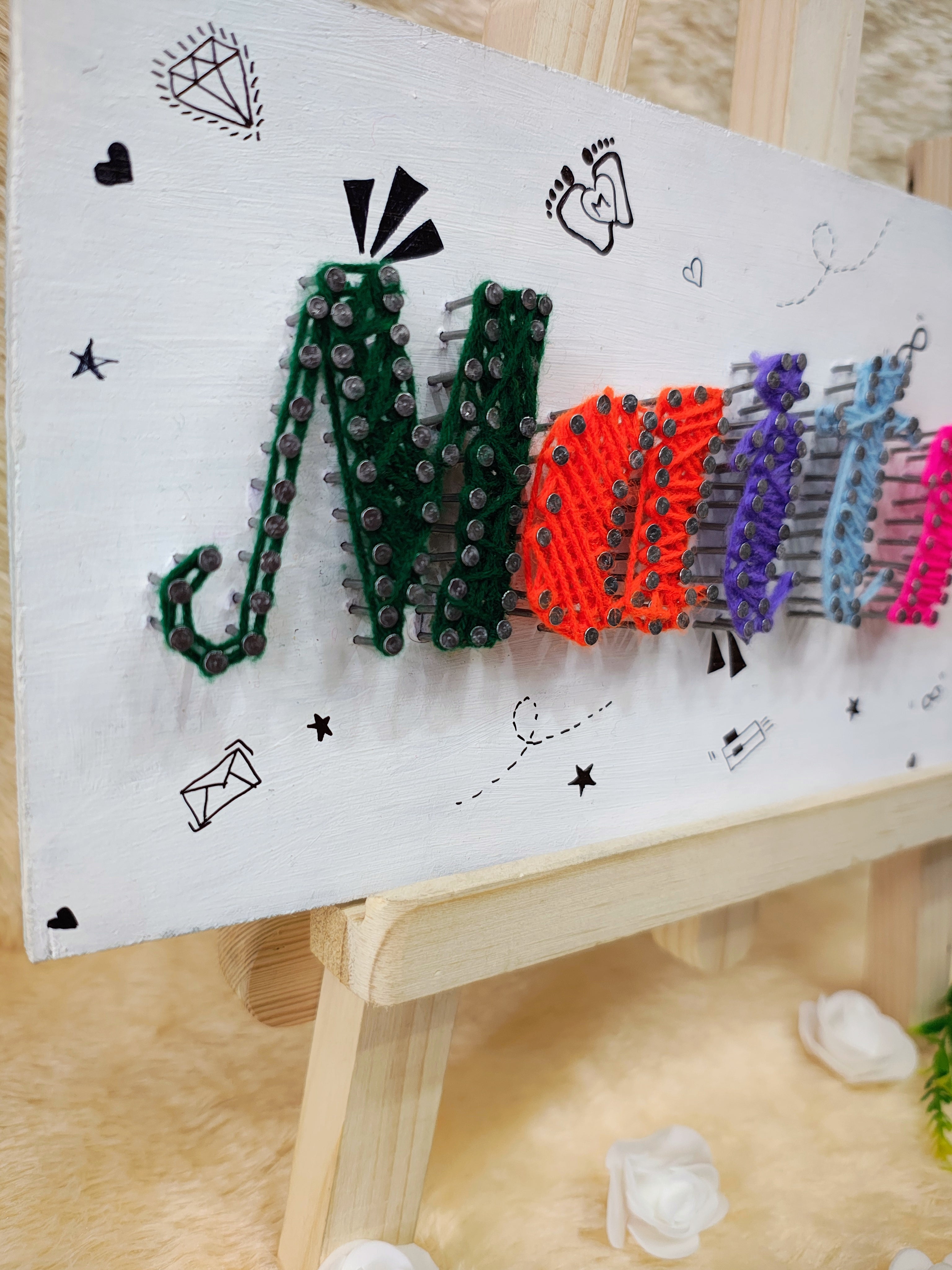 INFINITY CREATIONS Personalized Custom Name String Art | Wooden Wall Décor Gift