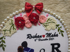 INFINITY CREATIONS Personalized 3D Engagement Hoop | Custom Couple Silhouette Gold Lace Gift