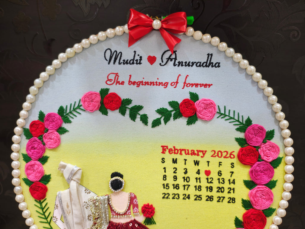 INFINITY CREATIONS Personalized 3D 2in1 colour Indian Wedding Hoop | Custom Couple Names Gift