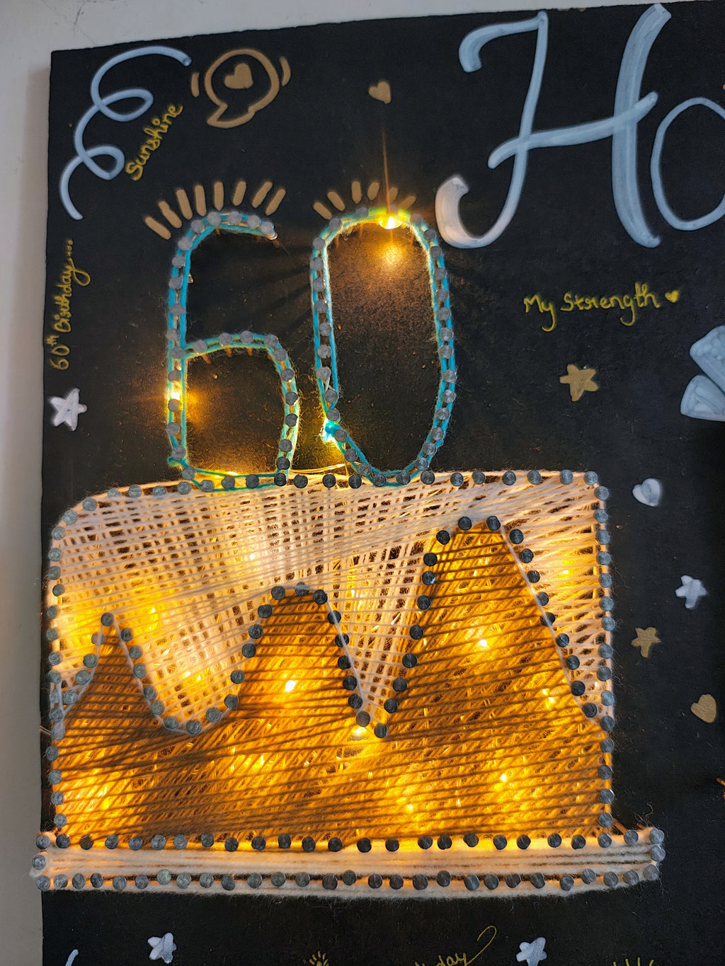 INFINITY CREATIONS Personalized 'Papa' LED String Art with Date | Custom Photo Wall Décor Gift