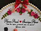 Personalized Islamic Wedding Embroidery Hoop | Handmade Muslim Couple Name Frame | Custom Nikah Gift