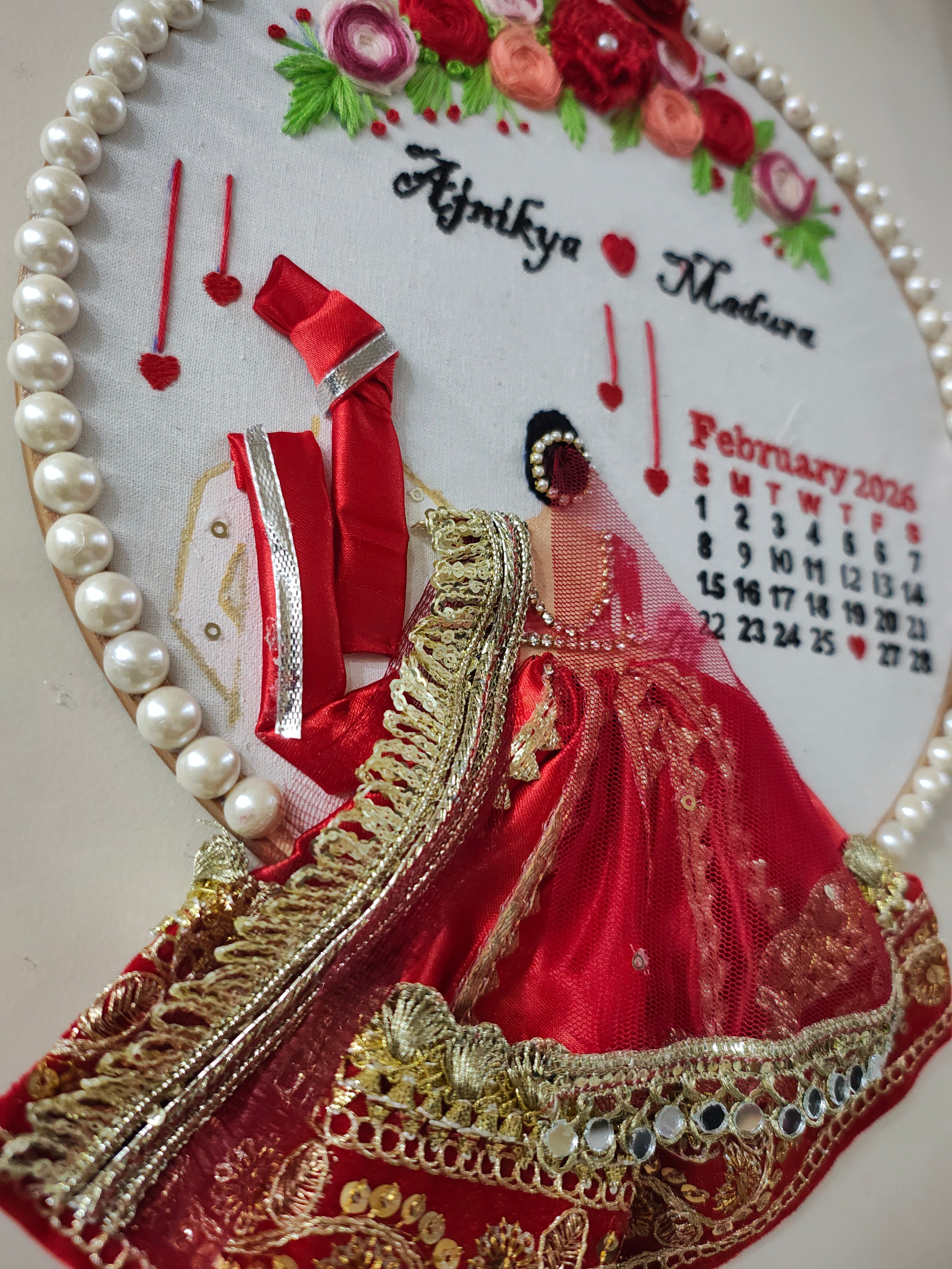 INFINITY CREATIONS Personalized 3D Indian Wedding Hoop | Custom Couple Names Gift