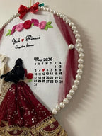 INFINITY CREATIONS Personalized Wedding Couple Hoop | Custom Names & Calendar Gift