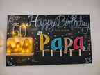 INFINITY CREATIONS Personalized 'Papa' LED String Art with Date | Custom Photo Wall Décor Gift