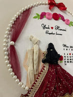 INFINITY CREATIONS Personalized Wedding Couple Hoop | Custom Names & Calendar Gift